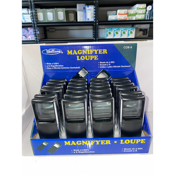 2 Led Magnifyer Glass  COB-8 Display (24PCS)  SKU M59 Ea 3.33$